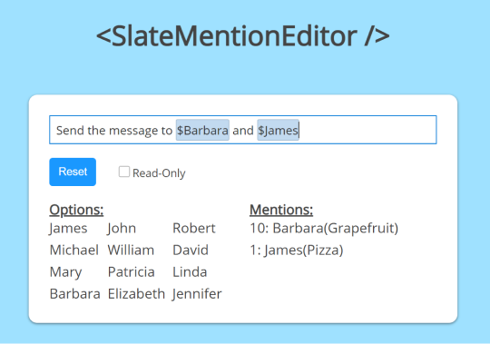Slate Mention Editor project